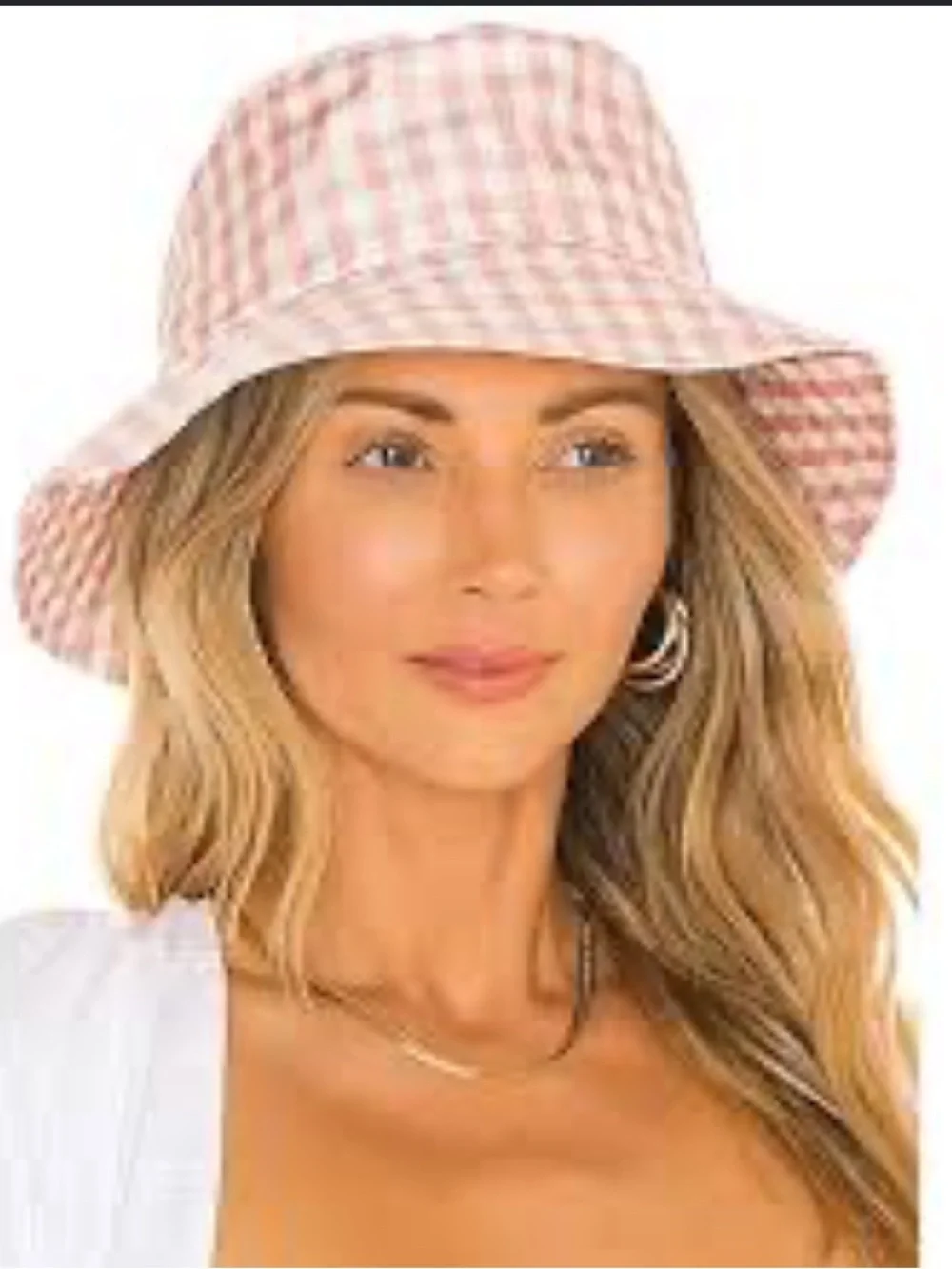 Loeffler Randall Pink Gingham Bucket Hat